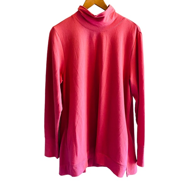 H by Halston Tops - H BY HALSTON Pink Mock Neck Pullover Top